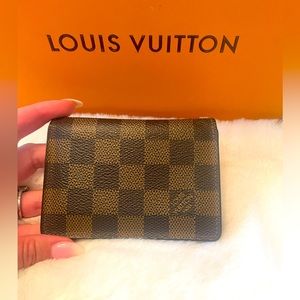 Authentic Louis Vuitton Damier Porte 2 cartes Vertical Pass Card Case